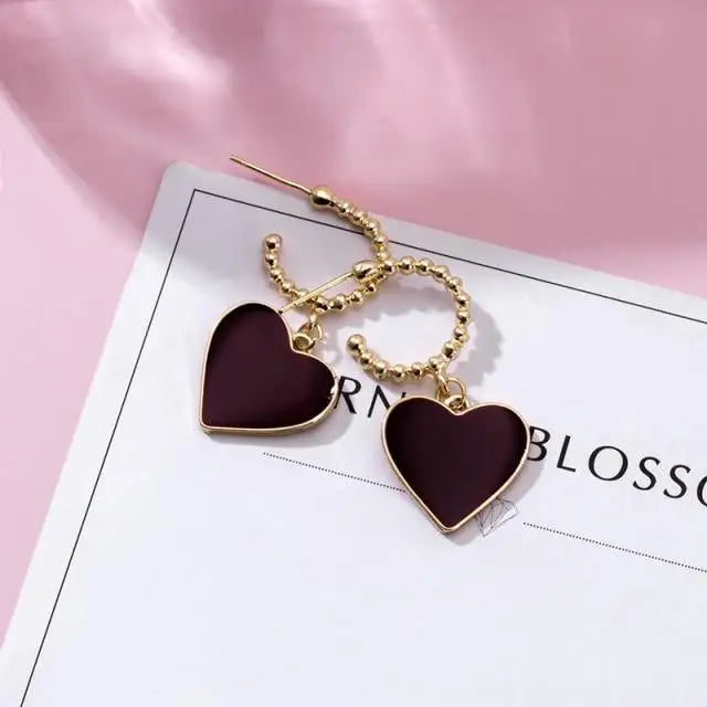 New Fashion Heart Drop Earrings For Women Vintage Geometric Sweet Dangle Hanging Earrings For Ladies And Girls - 4