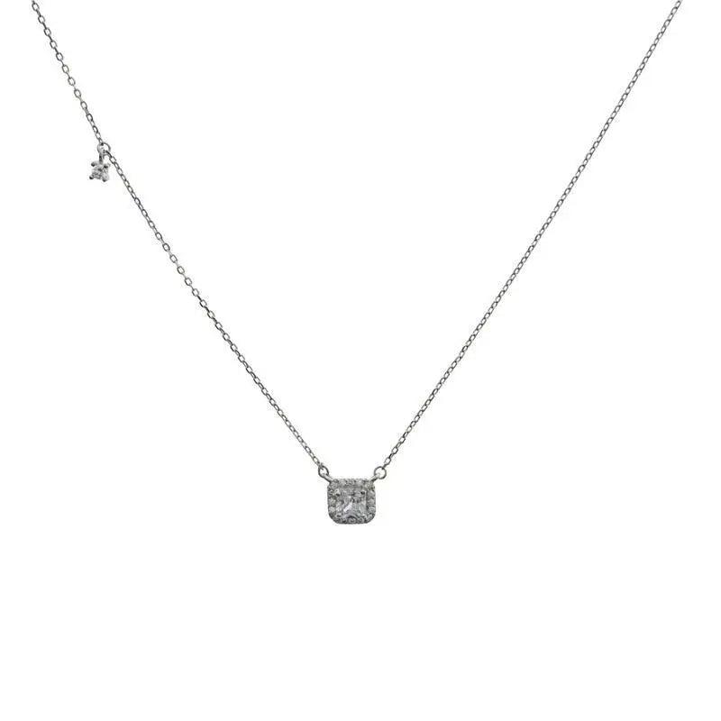 New Fashion Luxury 925 Sterling Silver Zircon Necklace Shining Square Necklace - Fashion Aesthetic Jewelry for women - ALLURELATION - 572, Aesthetic jewelry, cute Fashion jewelry, Cute jewelry for women, fashion, fashion necklace, gift, gifts for Girlfriend, gifts for loved ones, Jewelry, jewelry for women, Necklace, Silver Jewelry, simple jewelry for women, simple necklace for women, Stylish jewelry, women choker, Women fashion jewelry, women Jewelry, womens necklace - Stevvex.com