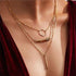 New Fashionable Two Layers Modern Choker Necklace For Women And Girls Shinny Gold Color Necklace Choker Jewelry