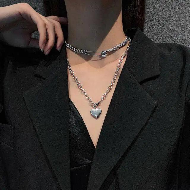 New Fashionable Two Layers Modern Choker Necklace For Women And Girls Shinny Gold Color Necklace Choker Jewelry