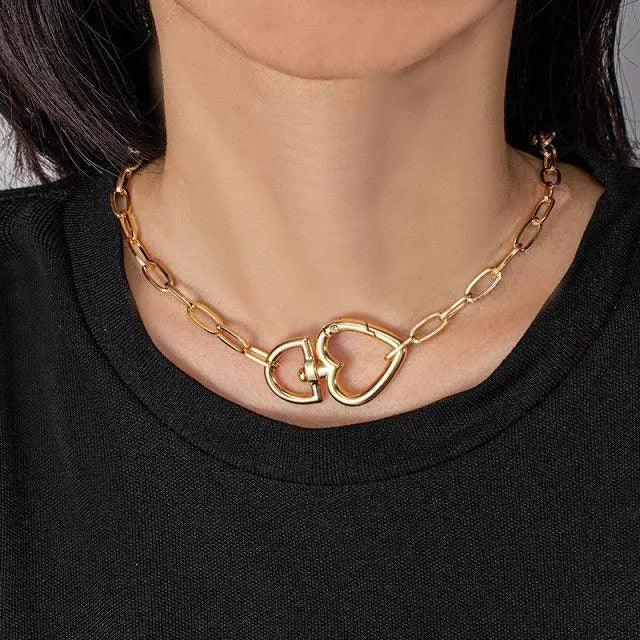 New Fashionable Two Layers Modern Choker Necklace For Women And Girls Shinny Gold Color Necklace Choker Jewelry