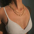 New Fashionable Two Layers Modern Choker Necklace For Women And Girls Shinny Gold Color Necklace Choker Jewelry