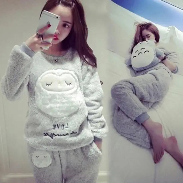 2021 New Flannel Pajamas Nightwear Sleepwear Set Winter Warm Simple Long Sleeve Leisure Pure Color Lovely Women Home Wear Suit - Treko - 2021 pajamas, 2021 trends, birthday gifts, comfortable pajamas, fashion 2021, fashionable pajamas, new trend 2021, pajamas, pajamas 2021, pajamas for women, pajamas set, trends 2021, trendy pajamas, trendy pajamas 2021, trendy pajamas for women, winter pajamas, winter pajamas 2021, winter women pajamas, women pajamas- Stevvex.com