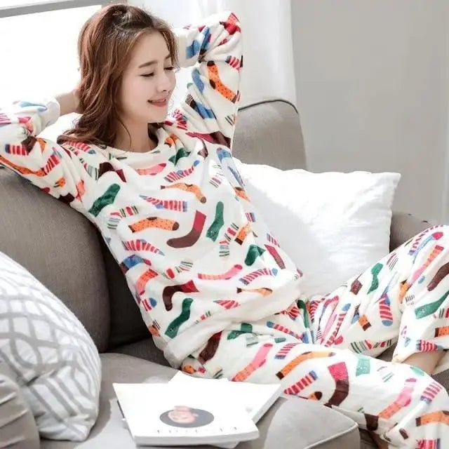 2021 New Flannel Pajamas Nightwear Sleepwear Set Winter Warm Simple Long Sleeve Leisure Pure Color Lovely Women Home Wear Suit - Treko - 2021 pajamas, 2021 trends, birthday gifts, comfortable pajamas, fashion 2021, fashionable pajamas, new trend 2021, pajamas, pajamas 2021, pajamas for women, pajamas set, trends 2021, trendy pajamas, trendy pajamas 2021, trendy pajamas for women, winter pajamas, winter pajamas 2021, winter women pajamas, women pajamas- Stevvex.com