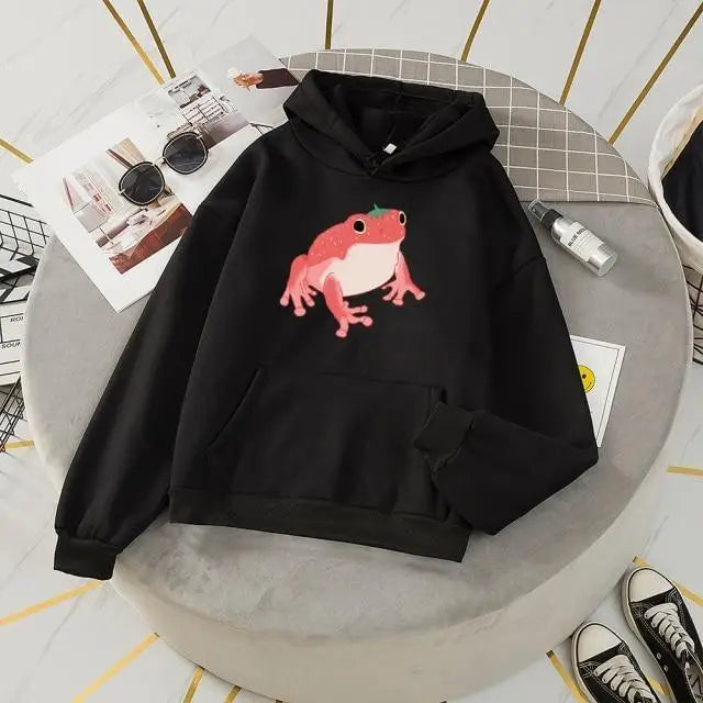 New 2021 Frog Sweatshirt Oversized Clothes Long Sleeve Hooded Hoodie For Girls Winter Hoodie With Pocket Pink Sweatshirts - Treko - Cool Fashion, Cool Hoodies, Hoodies, Hoodies And Pants, Hoodies Sweatshirts, Jacket Hoodies, Loose Hoodies, Luxury Hoodies, Modern Hoodies, Multi Pockets Hoodies.  2021 dress, New Hoodies, New Sweatshirt, Stylish Hoodies, Sweatshirt, Women hoodie, Zipper Hooded- Stevvex.com