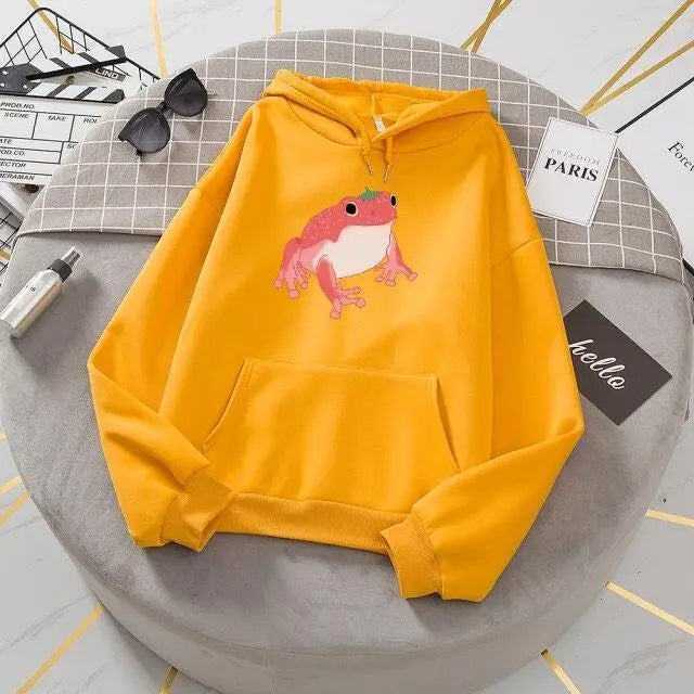 New 2021 Frog Sweatshirt Oversized Clothes Long Sleeve Hooded Hoodie For Girls Winter Hoodie With Pocket Pink Sweatshirts - Treko - Cool Fashion, Cool Hoodies, Hoodies, Hoodies And Pants, Hoodies Sweatshirts, Jacket Hoodies, Loose Hoodies, Luxury Hoodies, Modern Hoodies, Multi Pockets Hoodies.  2021 dress, New Hoodies, New Sweatshirt, Stylish Hoodies, Sweatshirt, Women hoodie, Zipper Hooded- Stevvex.com