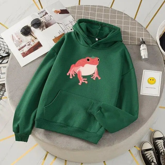 New 2021 Frog Sweatshirt Oversized Clothes Long Sleeve Hooded Hoodie For Girls Winter Hoodie With Pocket Pink Sweatshirts - Treko - Cool Fashion, Cool Hoodies, Hoodies, Hoodies And Pants, Hoodies Sweatshirts, Jacket Hoodies, Loose Hoodies, Luxury Hoodies, Modern Hoodies, Multi Pockets Hoodies.  2021 dress, New Hoodies, New Sweatshirt, Stylish Hoodies, Sweatshirt, Women hoodie, Zipper Hooded- Stevvex.com