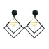 New Glamorous Acrylic Round Heart Gold Earrings For Women And Girls - Trendy Women’s Jewelry For Party And Wedding