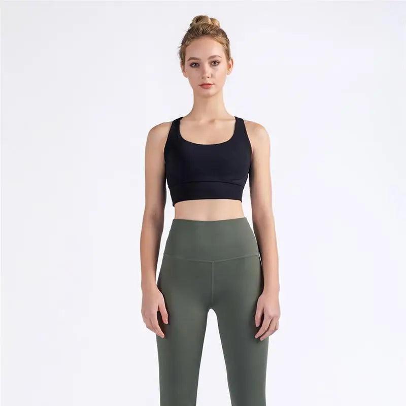 New High Quality Fabric Nylon Breathable Women Yoga Tops Bra Solid Color And Sports Wear Outdoor Exercise Clothes