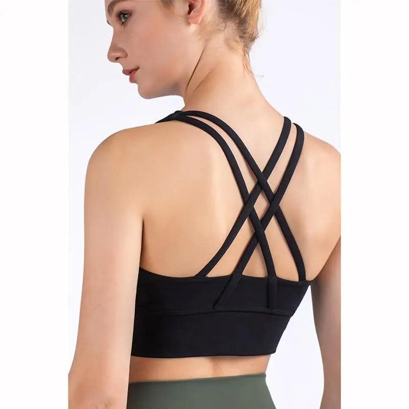 New High Quality Fabric Nylon Breathable Women Yoga Tops Bra Solid Color And Sports Wear Outdoor Exercise Clothes