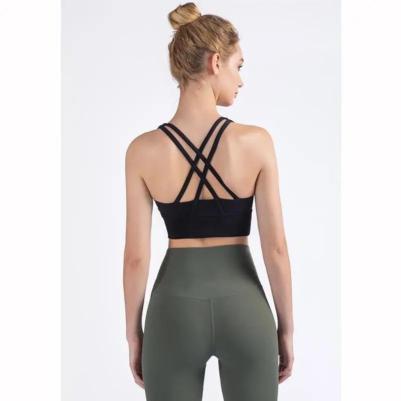 New High Quality Fabric Nylon Breathable Women Yoga Tops Bra Solid Color And Sports Wear Outdoor Exercise Clothes