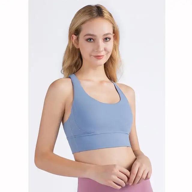 New High Quality Fabric Nylon Breathable Women Yoga Tops Bra Solid Color And Sports Wear Outdoor Exercise Clothes