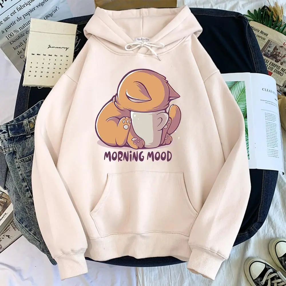 New Hoody Cat Cartoon Print Woman Sweatshirt With Hooded Loose Women's Hoodie Korean Fashion Female Clothes - Treko - Casual Tracksuit, Cool Fashion, Cool Hoodies, Female Fashion, Hooded sweatshirts, Hoodies, Jacket Hoodies, Loose Hoodies, Luxury Hoodies, Modern Hoodies, New Hoodies, Stylish Hoodies, Woman Fashion Hoodies, Women elegant Hoodies, Women fashion, Women Hoodies- Stevvex.com