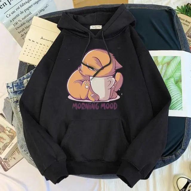 New Hoody Cat Cartoon Print Woman Sweatshirt With Hooded Loose Women's Hoodie Korean Fashion Female Clothes - Treko - Casual Tracksuit, Cool Fashion, Cool Hoodies, Female Fashion, Hooded sweatshirts, Hoodies, Jacket Hoodies, Loose Hoodies, Luxury Hoodies, Modern Hoodies, New Hoodies, Stylish Hoodies, Woman Fashion Hoodies, Women elegant Hoodies, Women fashion, Women Hoodies- Stevvex.com