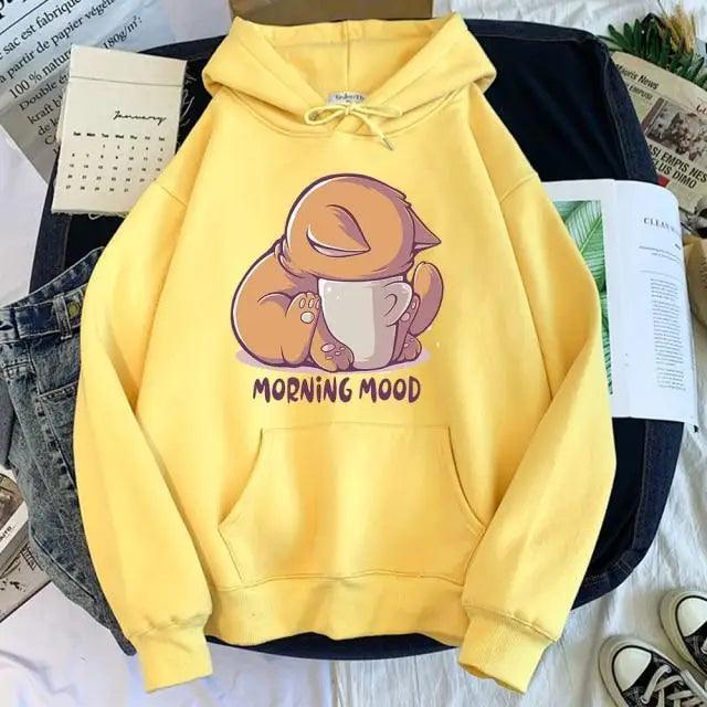 New Hoody Cat Cartoon Print Woman Sweatshirt With Hooded Loose Women's Hoodie Korean Fashion Female Clothes - Treko - Casual Tracksuit, Cool Fashion, Cool Hoodies, Female Fashion, Hooded sweatshirts, Hoodies, Jacket Hoodies, Loose Hoodies, Luxury Hoodies, Modern Hoodies, New Hoodies, Stylish Hoodies, Woman Fashion Hoodies, Women elegant Hoodies, Women fashion, Women Hoodies- Stevvex.com