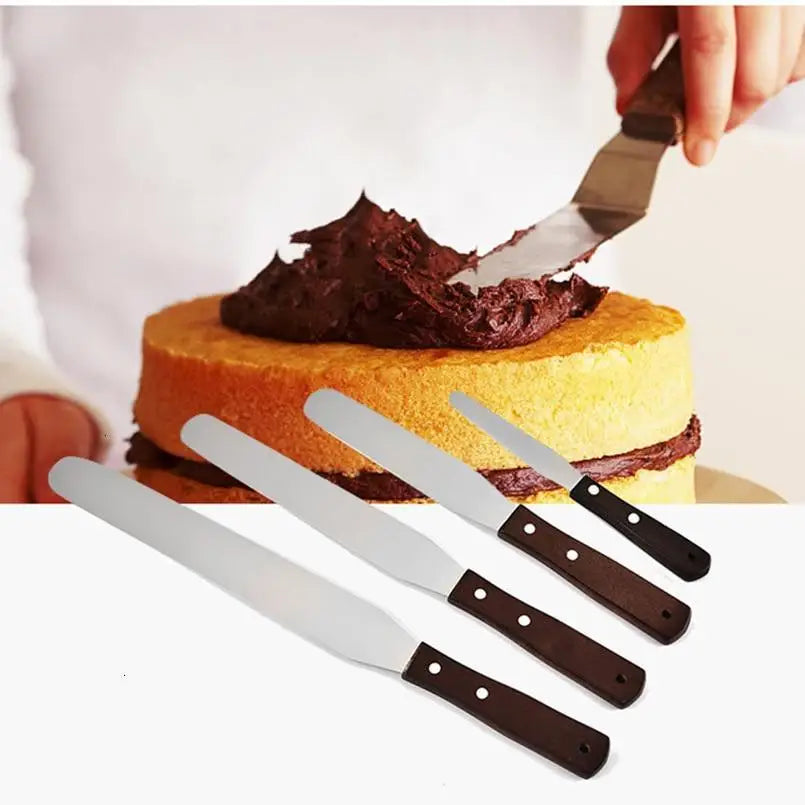 New Incredible 4/6/8/10 Inch Stainless Steel Cake Spatula Butter Cream Icing Frosting Knife Smoother Kitchen Pastry