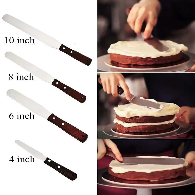 New Incredible 4/6/8/10 Inch Stainless Steel Cake Spatula Butter Cream Icing Frosting Knife Smoother Kitchen Pastry