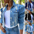 New Incredible Spring Women Sexy Ripped Denim Jackets Vintage Casual Short Jean Jacket Puff Sleeve Winter Female Coat