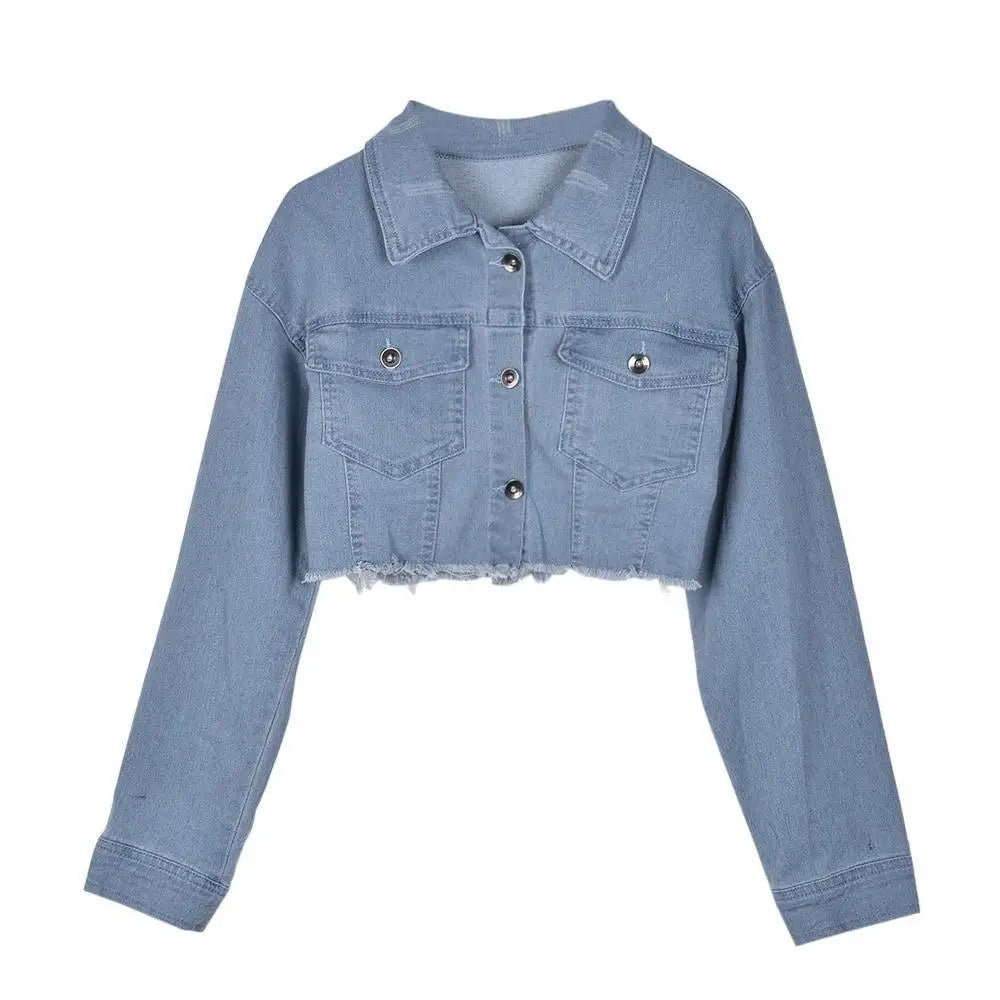 New Incredible Spring Women Sexy Ripped Denim Jackets Vintage Casual Short Jean Jacket Puff Sleeve Winter Female Coat