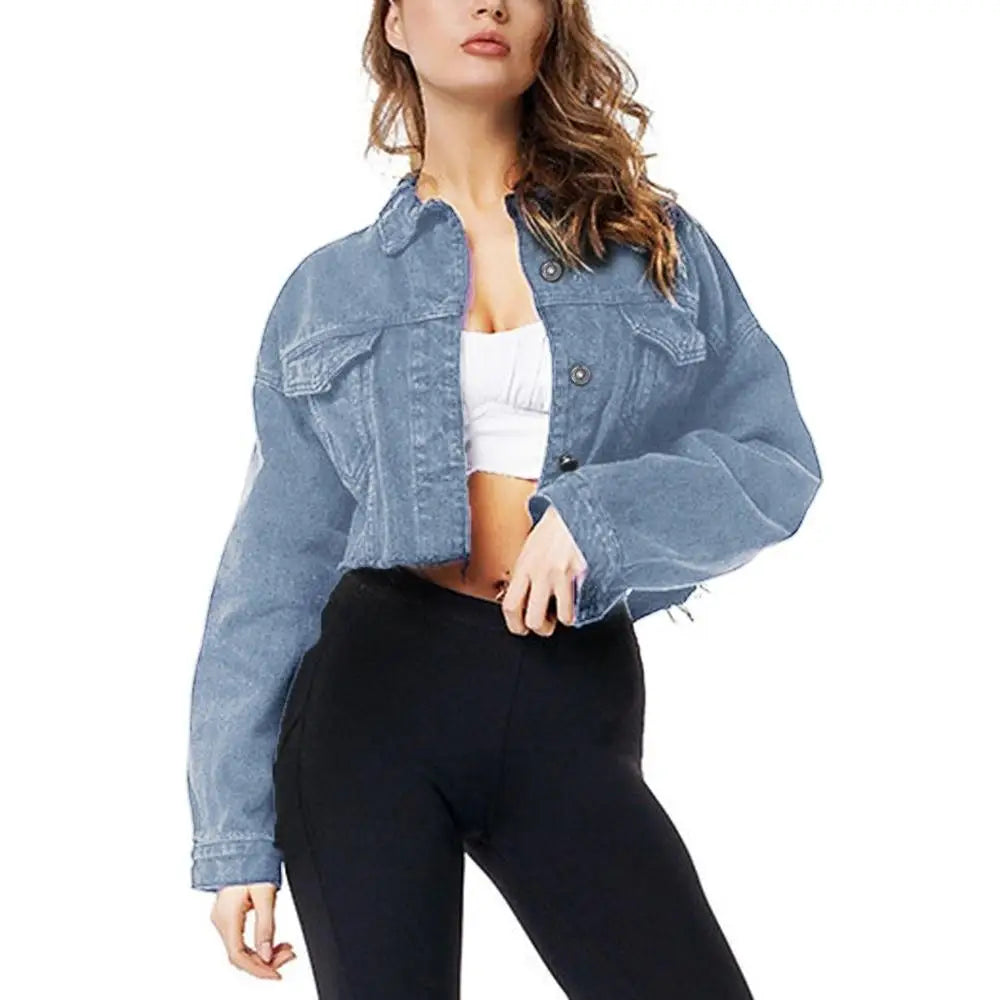 New Incredible Spring Women Sexy Ripped Denim Jackets Vintage Casual Short Jean Jacket Puff Sleeve Winter Female Coat