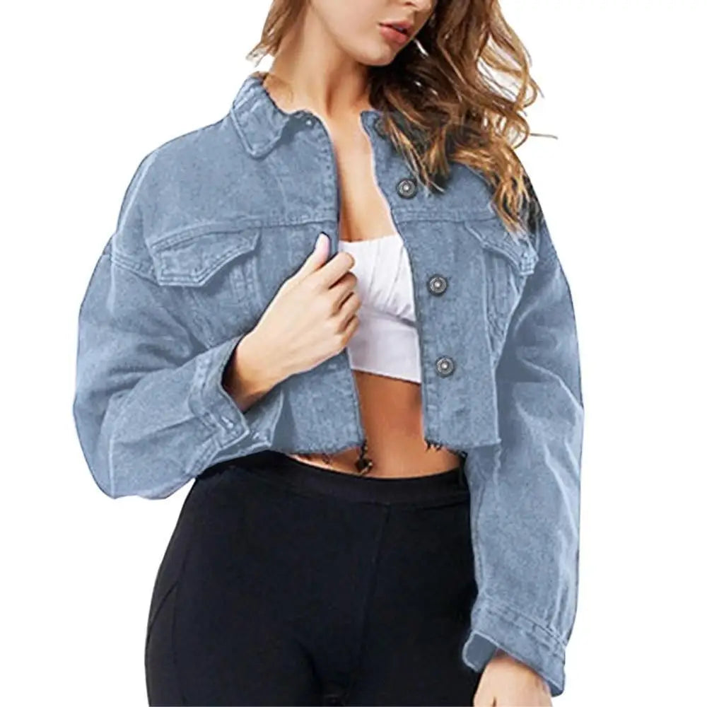 New Incredible Spring Women Sexy Ripped Denim Jackets Vintage Casual Short Jean Jacket Puff Sleeve Winter Female Coat