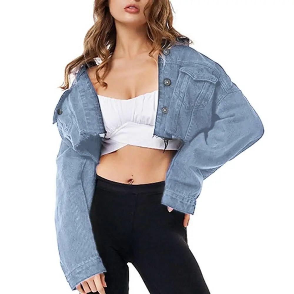 New Incredible Spring Women Sexy Ripped Denim Jackets Vintage Casual Short Jean Jacket Puff Sleeve Winter Female Coat