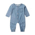 New Infant Kid Baby Girl Boy Clothes Soft Denim Romper Play suit Jumpsuit Outfits 0-24M - STEVVEX Baby - baby, baby birthday clothes, baby boy clothing, baby boy jumpsuits, baby clothing, baby fashion clothing, baby gifts, baby girl dresses, baby items, baby products, baby rompers, baby suits, baby winter clothing, gifts for birthday, kids clothing - Stevvex.com