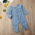 New Infant Kid Baby Girl Boy Clothes Soft Denim Romper Play suit Jumpsuit Outfits 0-24M - STEVVEX Baby - baby, baby birthday clothes, baby boy clothing, baby boy jumpsuits, baby clothing, baby fashion clothing, baby gifts, baby girl dresses, baby items, baby products, baby rompers, baby suits, baby winter clothing, gifts for birthday, kids clothing - Stevvex.com