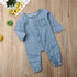 New Infant Kid Baby Girl Boy Clothes Soft Denim Romper Play suit Jumpsuit Outfits 0-24M - STEVVEX Baby - baby, baby birthday clothes, baby boy clothing, baby boy jumpsuits, baby clothing, baby fashion clothing, baby gifts, baby girl dresses, baby items, baby products, baby rompers, baby suits, baby winter clothing, gifts for birthday, kids clothing - Stevvex.com