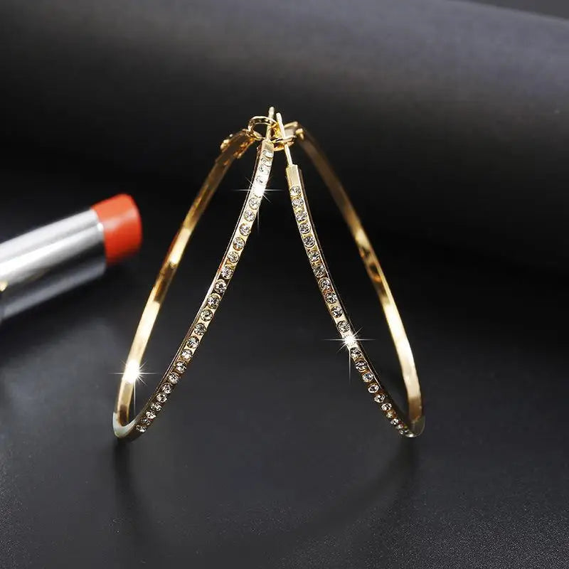 New Latest Round Dangle Drop Women’s Earrings Stylish Round Heart Gold Female Earring - Trendy Wedding Jewelry