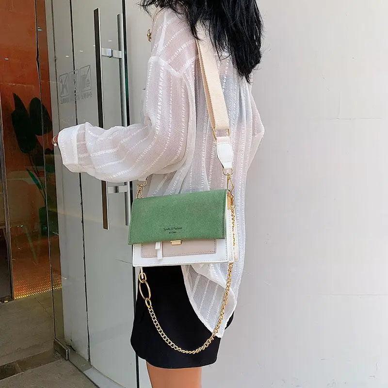 New Look Contrast Color Scrub Leather Crossbody Bags For Women And Girls Simple Chain Shoulder Bag , Purses And Handbags For Ladies - ALLURELATION - 575, Bags, bags for girls, bags for ladies, Best deal on bags, Best Selling Bag, Chain Design Bags, Cross Body Bag For Girls, elegant bags, Fashionable bag, gift bags, Hot Sale Bag, Luxury Bags, Matching Bags, Modern Bags, Party Bags, Scrub Leather bags, shoulder bag for ladies, Stylish Hanging Bags, Trendy Bags, Vintage Style bag - Stevvex.com