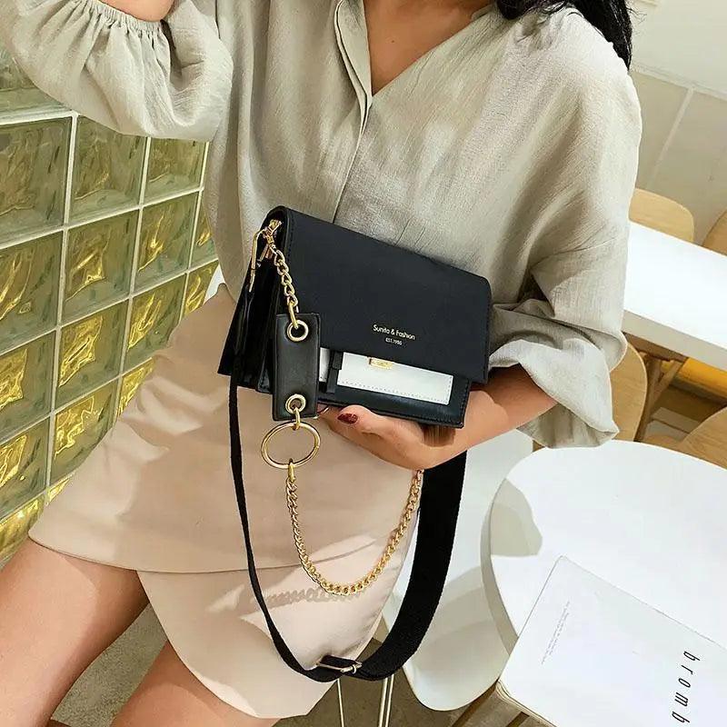 New Look Contrast Color Scrub Leather Crossbody Bags For Women And Girls Simple Chain Shoulder Bag , Purses And Handbags For Ladies - ALLURELATION - 575, Bags, bags for girls, bags for ladies, Best deal on bags, Best Selling Bag, Chain Design Bags, Cross Body Bag For Girls, elegant bags, Fashionable bag, gift bags, Hot Sale Bag, Luxury Bags, Matching Bags, Modern Bags, Party Bags, Scrub Leather bags, shoulder bag for ladies, Stylish Hanging Bags, Trendy Bags, Vintage Style bag - Stevvex.com