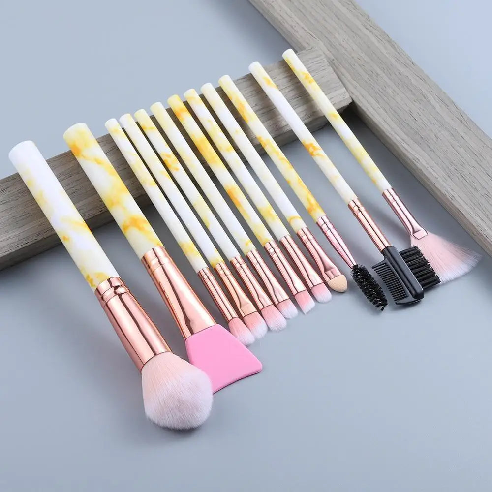 New Luxurious 12/8/5pcs Eye Lip Makeup Brushes Set Eyebrow Comb Eyelash Sponge Eyeshadow Silicone Face Mask Edge