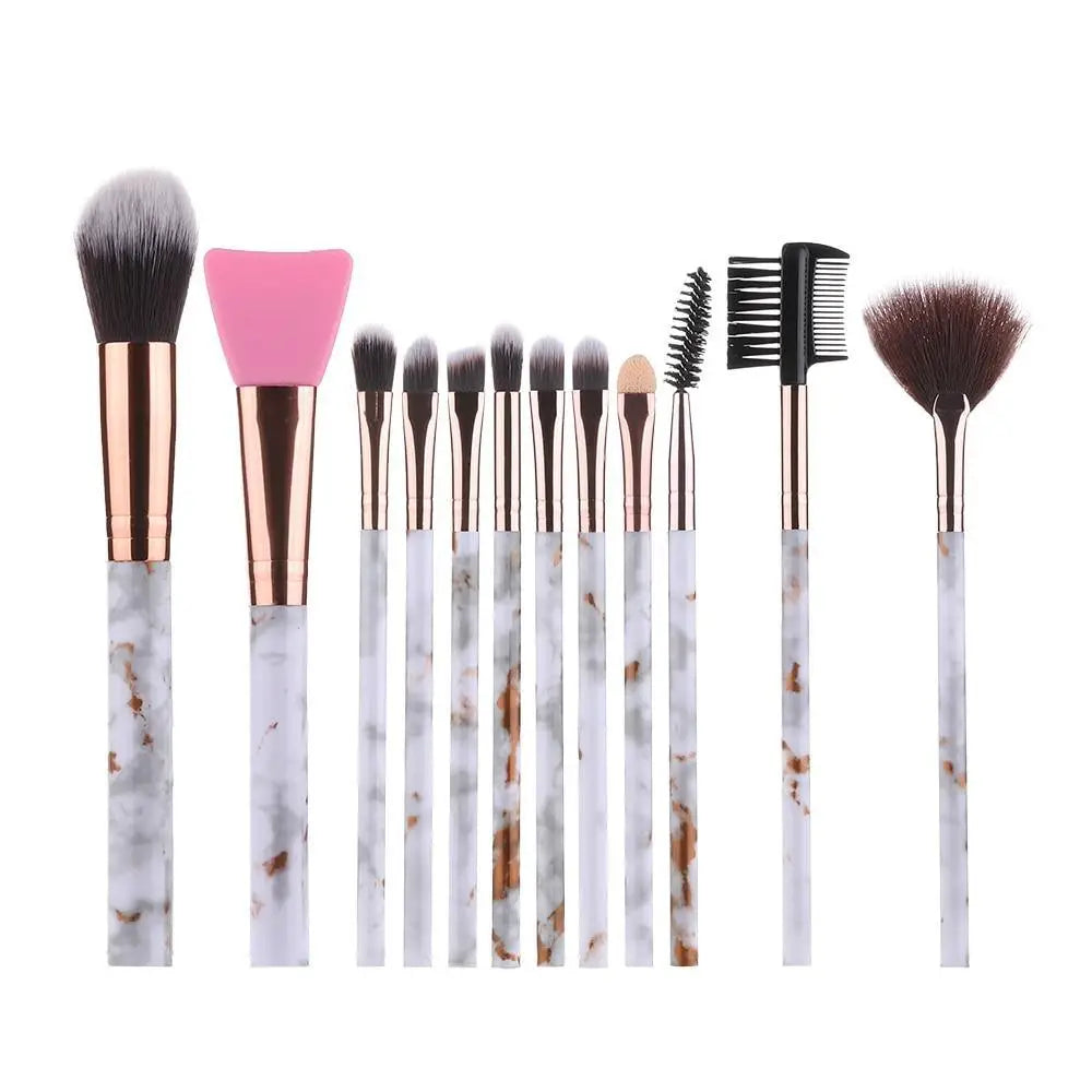 New Luxurious 12/8/5pcs Eye Lip Makeup Brushes Set Eyebrow Comb Eyelash Sponge Eyeshadow Silicone Face Mask Edge