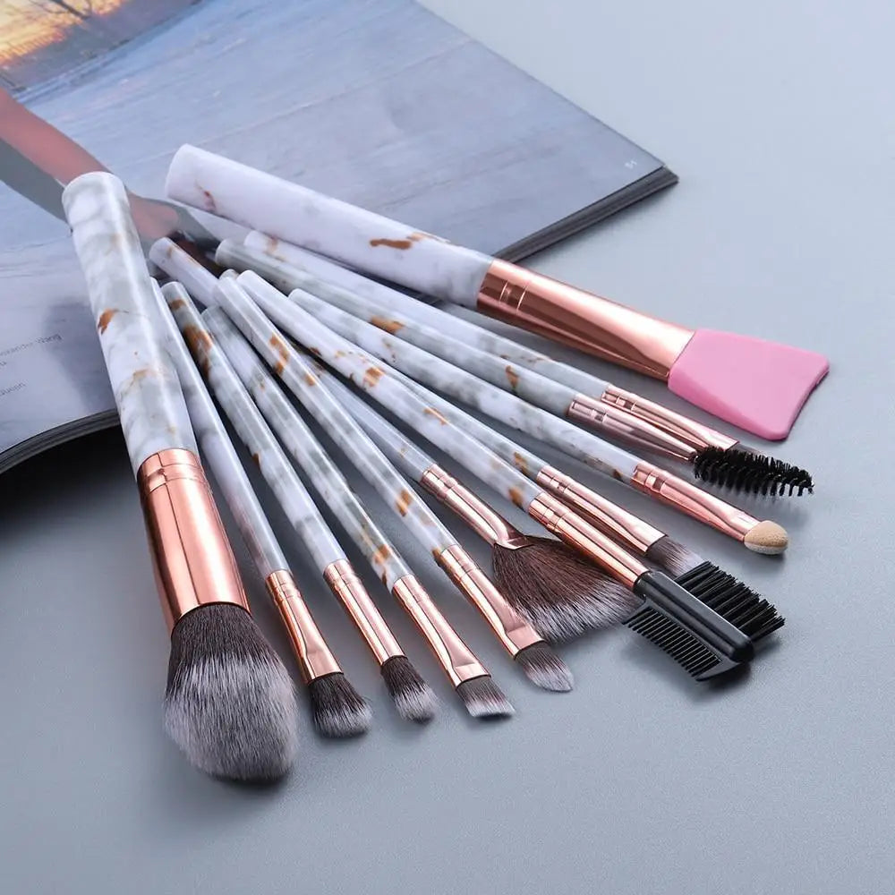 New Luxurious 12/8/5pcs Eye Lip Makeup Brushes Set Eyebrow Comb Eyelash Sponge Eyeshadow Silicone Face Mask Edge