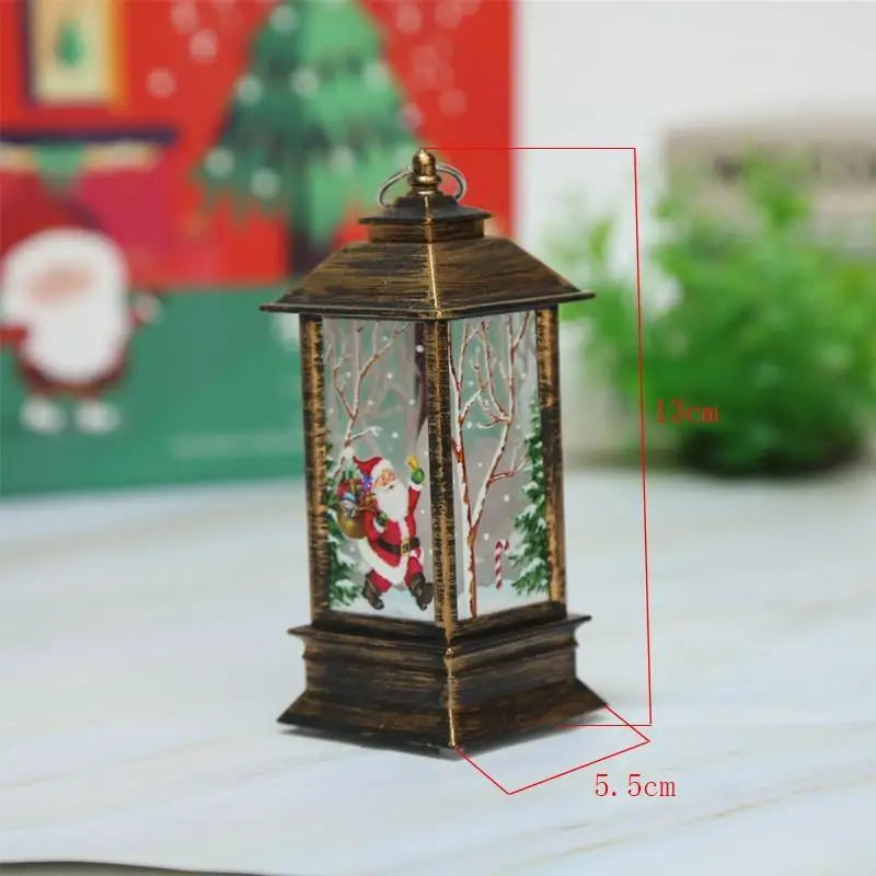 New Luxurious Christmas Ornament LED Lamp Desktop Hanging Santa Claus Elk Lantern Xmas Home Party Decoration Prop