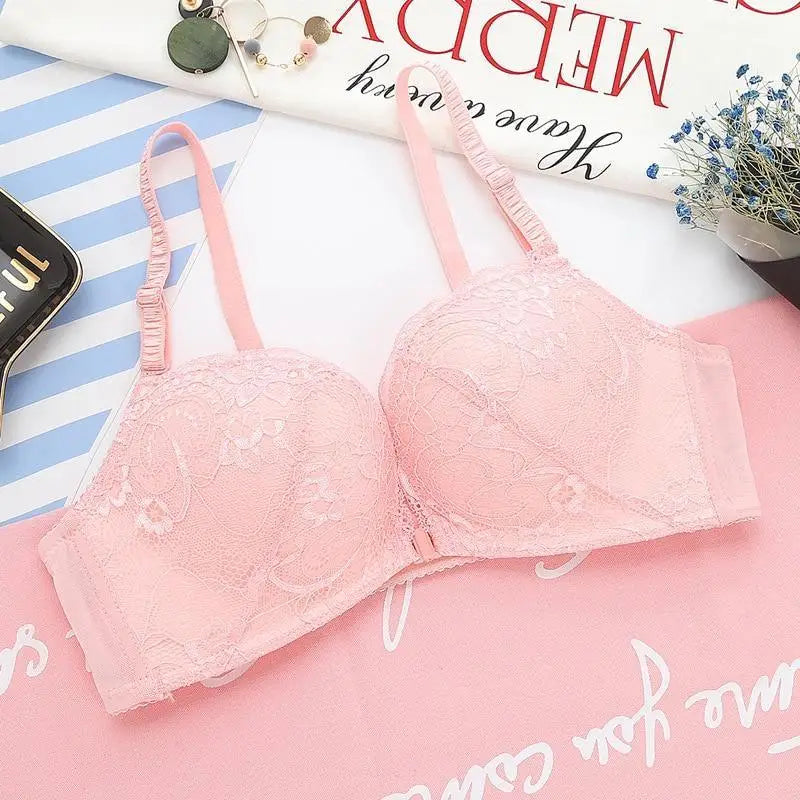 New Luxurious Lace Floral Wireless Bras For Women Front Closure Bras Plus Size Bralette Comfortable Adjusted Push Up