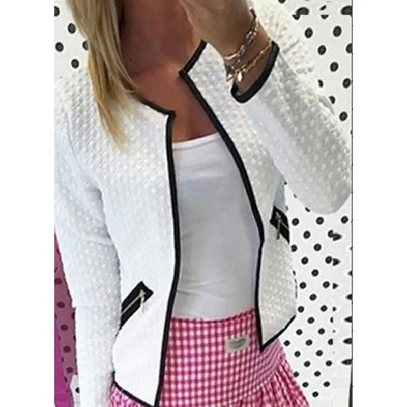 New Luxurious Women’s Fashionable Solid Color Pocket Zipper Casual Jacket Coat In 3 Colors Puls Size S - 4XL