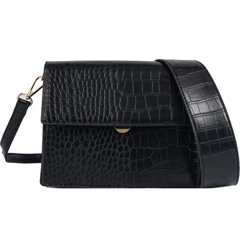 New Luxury Brand Female Flip Square Bag Top Quality Leather Women’s Designer Handbag Crocodile Pattern Shoulder