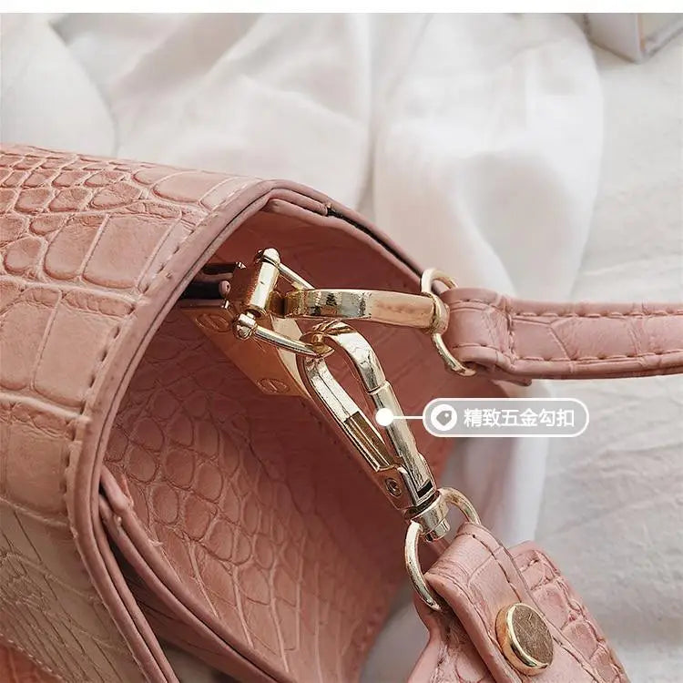 New Luxury Brand Female Flip Square Bag Top Quality Leather Women’s Designer Handbag Crocodile Pattern Shoulder