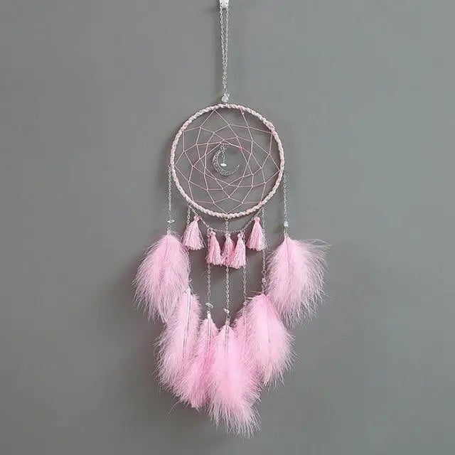 New Luxury Original Silver Gray Dream Catcher 2 Ring Feather Hanging Art Gifts To Bestie Friends Creative Valentine’s