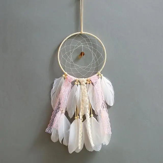 New Luxury Original Silver Gray Dream Catcher 2 Ring Feather Hanging Art Gifts To Bestie Friends Creative Valentine’s