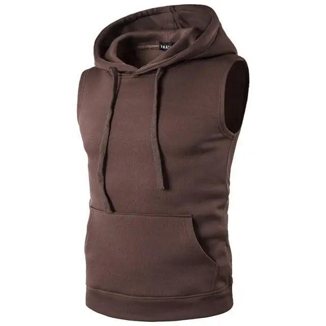 New 2021 Men's Solid Sleeveless Hoodie Sweatshirt Casual Loose Drawstring Tops with Pockets Autumn Winter - Treko - Casual Tracksuit, Cool Fashion, Cool Hoodies, Hoodies, Jaket Hoodies, Loose Hoodies, Luxury Hoodies, Male Fashion, men fashion, Men Hoodies, Modern Hoodies, Multi Pockets Hoodies, New Hoodies, Stylish Hoodies, Zipper Hooded- Stevvex.com