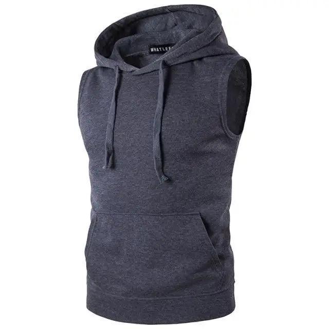 New 2021 Men's Solid Sleeveless Hoodie Sweatshirt Casual Loose Drawstring Tops with Pockets Autumn Winter - Treko - Casual Tracksuit, Cool Fashion, Cool Hoodies, Hoodies, Jaket Hoodies, Loose Hoodies, Luxury Hoodies, Male Fashion, men fashion, Men Hoodies, Modern Hoodies, Multi Pockets Hoodies, New Hoodies, Stylish Hoodies, Zipper Hooded- Stevvex.com