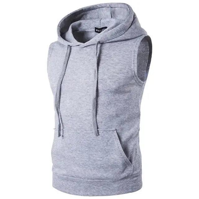 New 2021 Men's Solid Sleeveless Hoodie Sweatshirt Casual Loose Drawstring Tops with Pockets Autumn Winter - Treko - Casual Tracksuit, Cool Fashion, Cool Hoodies, Hoodies, Jaket Hoodies, Loose Hoodies, Luxury Hoodies, Male Fashion, men fashion, Men Hoodies, Modern Hoodies, Multi Pockets Hoodies, New Hoodies, Stylish Hoodies, Zipper Hooded- Stevvex.com