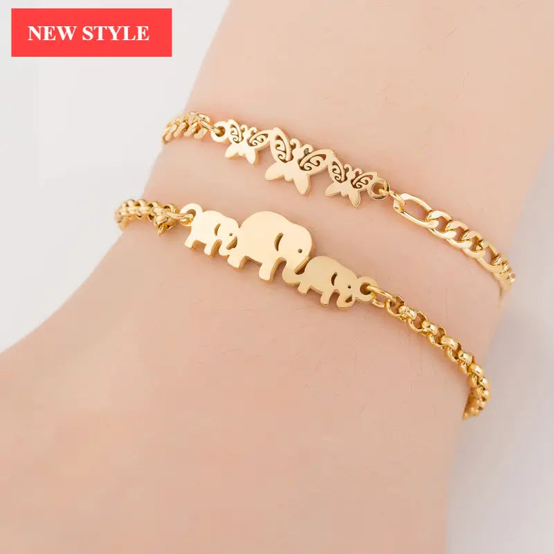 New Modern Elegant Stainless Steel Luxury Bracelet For Women Lovely Animal Butterfly Elephant Strand Bracelets Bangles Jewelry Accessories - STEVVEX Jewelry - Amazing Bracelet, Awesome bracelet, bracelets, bridal accessories, bridal fashion, butterfly bracelet, elegant bracelet, elephant bracelet, jewelry, luxury bracelet, modern bracelet, Nice bracelet, Outstanding bracelet, stainless steel bracelet, woman bracelet, women accessories, women bracelet, women bracelets, women fashion - Stevvex.com