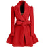 New Popular Women’s Woolen Windbreaker Overcoat Jacket Coats Red XL Autumn And Winter Long Windbreaker Overcoat