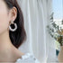 New Precious Round Heart Gold Pearl Earrings For Women And Girls Fashion - Female Sparkling Wedding Jewelry