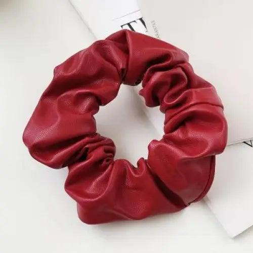 New Red PU Leather Hair Tie Autumn Large Girls Winter Comfortable Ponytail Hair Bands Strong Elastic Grip Women Hair Accessories - STEVVEX Fashion - 701, colorful hair tie, comfortable hair tie, flexible hair tie, girls hair tie, hair accessories, hair band, hair bands, hair tie, hair tie for women, Hair Ties, leather hair tie, modern hair band, pink hair band, pu leather hair tie, red hair band, winter hair tie, women accessories, women hair tie - Stevvex.com