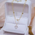 New Shining Zircon 14k Gold Double layer Heart Necklace For Women And Girls Elegant Clavicle Chain Wedding Pendant